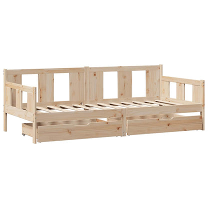 Daybed with Drawers without Mattress 90x190 cm Single Solid Wood