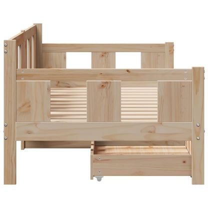 Daybed with Drawers without Mattress 90x190 cm Single Solid Wood