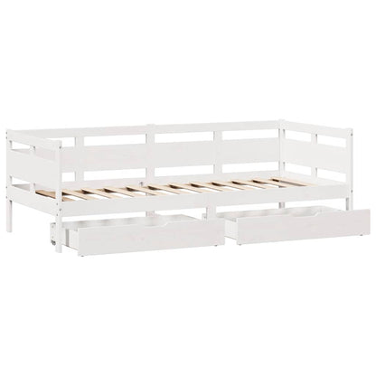 Daybed with Drawers without Mattress White 80x200 cm Solid Wood
