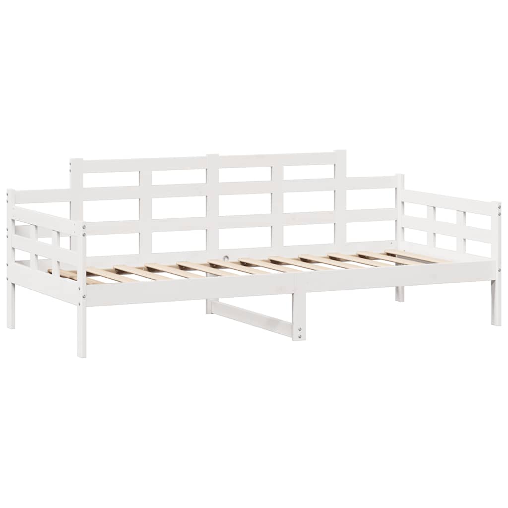 Daybed with Drawers without Mattress White 90x200 cm Solid Wood