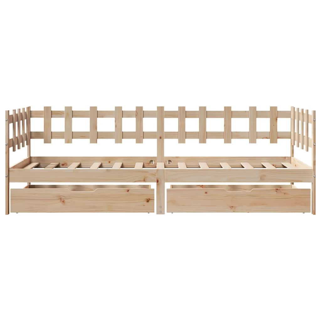 Daybed with Drawers without Mattress 80x200 cm Solid Wood