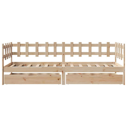 Daybed with Drawers without Mattress 80x200 cm Solid Wood