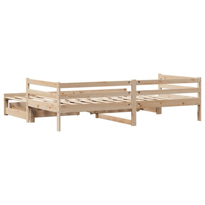 Daybed with Trundle and Drawers without Mattress 90x190 cm Single
