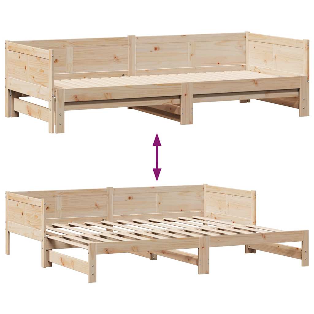 Daybed with Trundle and Drawers without Mattress 90x190 cm Single