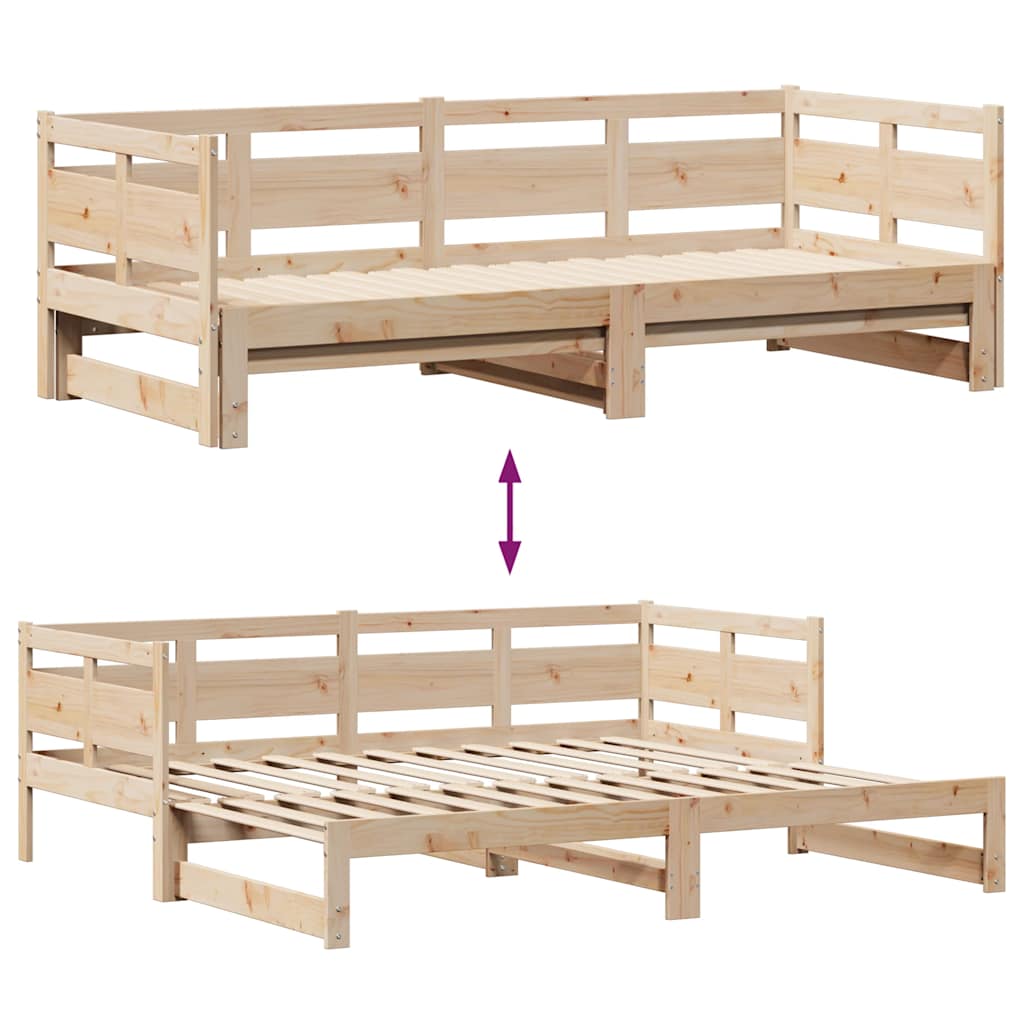 Daybed with Trundle and Drawers without Mattress 80x200 cm
