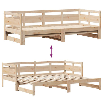 Daybed with Trundle and Drawers without Mattress 80x200 cm