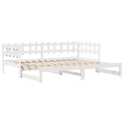 Daybed with Trundle and Drawers without Mattress White 80x200 cm