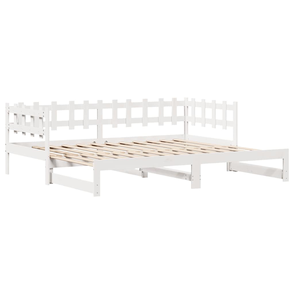 Daybed with Trundle and Drawers without Mattress White 90x200 cm