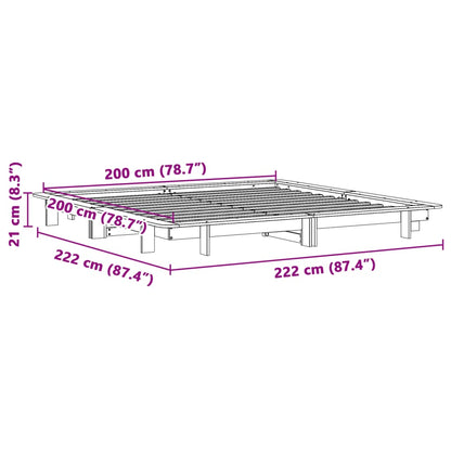 Bed Frame without Mattress White 200x200 cm Solid Wood Pine