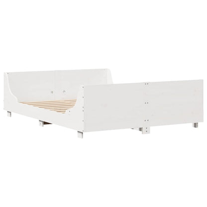 Bed Frame without Mattress White 140x200 cm Solid Wood Pine