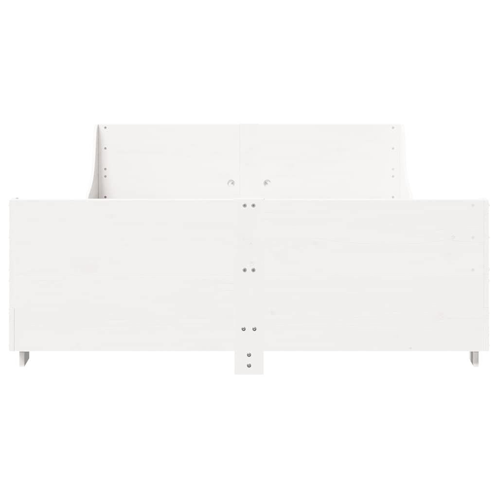 Bed Frame without Mattress White 140x200 cm Solid Wood Pine