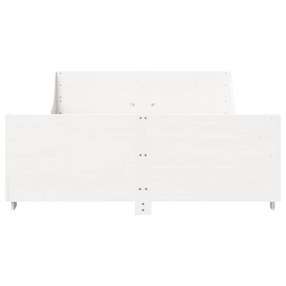 Bed Frame without Mattress White 140x200 cm Solid Wood Pine