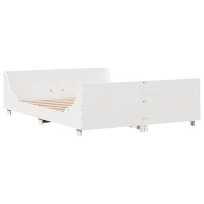 Bed Frame without Mattress White 140x200 cm Solid Wood Pine