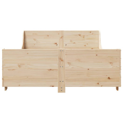 Bed Frame without Mattress 140x190 cm Solid Wood Pine
