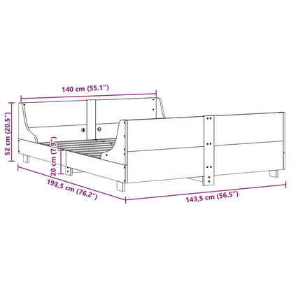 Bed Frame without Mattress 140x190 cm Solid Wood Pine