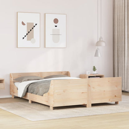 Bed Frame without Mattress 140x190 cm Solid Wood Pine