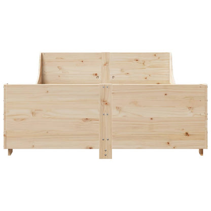 Bed Frame without Mattress 135x190 cm Double Solid Wood Pine