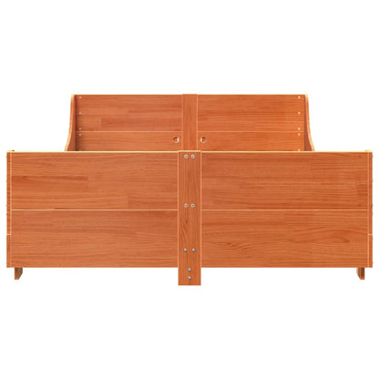 Bed Frame without Mattress Wax Brown 135x190 cm Double Solid Wood Pine