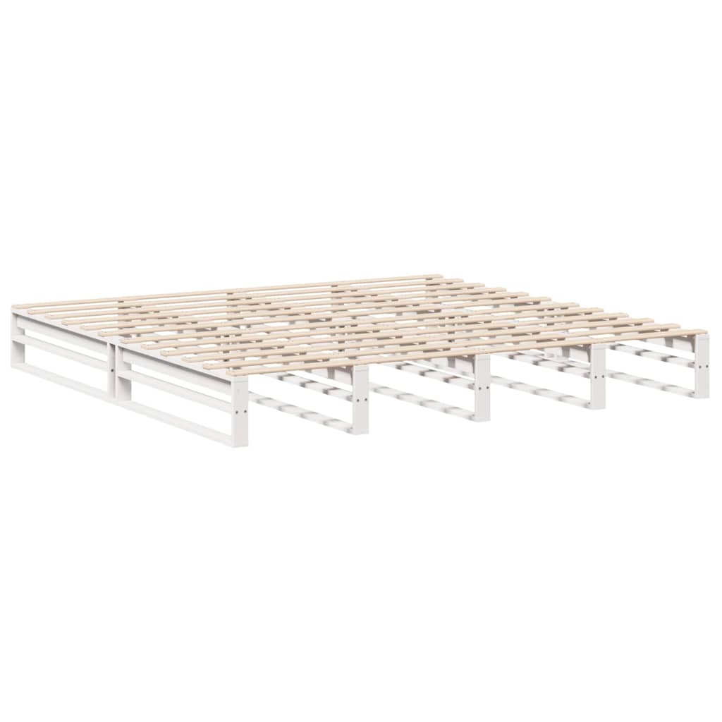 Bed Frame without Mattress White 180x200 cm Super King Solid Wood Pine