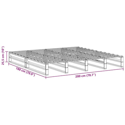 Bed Frame without Mattress White 180x200 cm Super King Solid Wood Pine