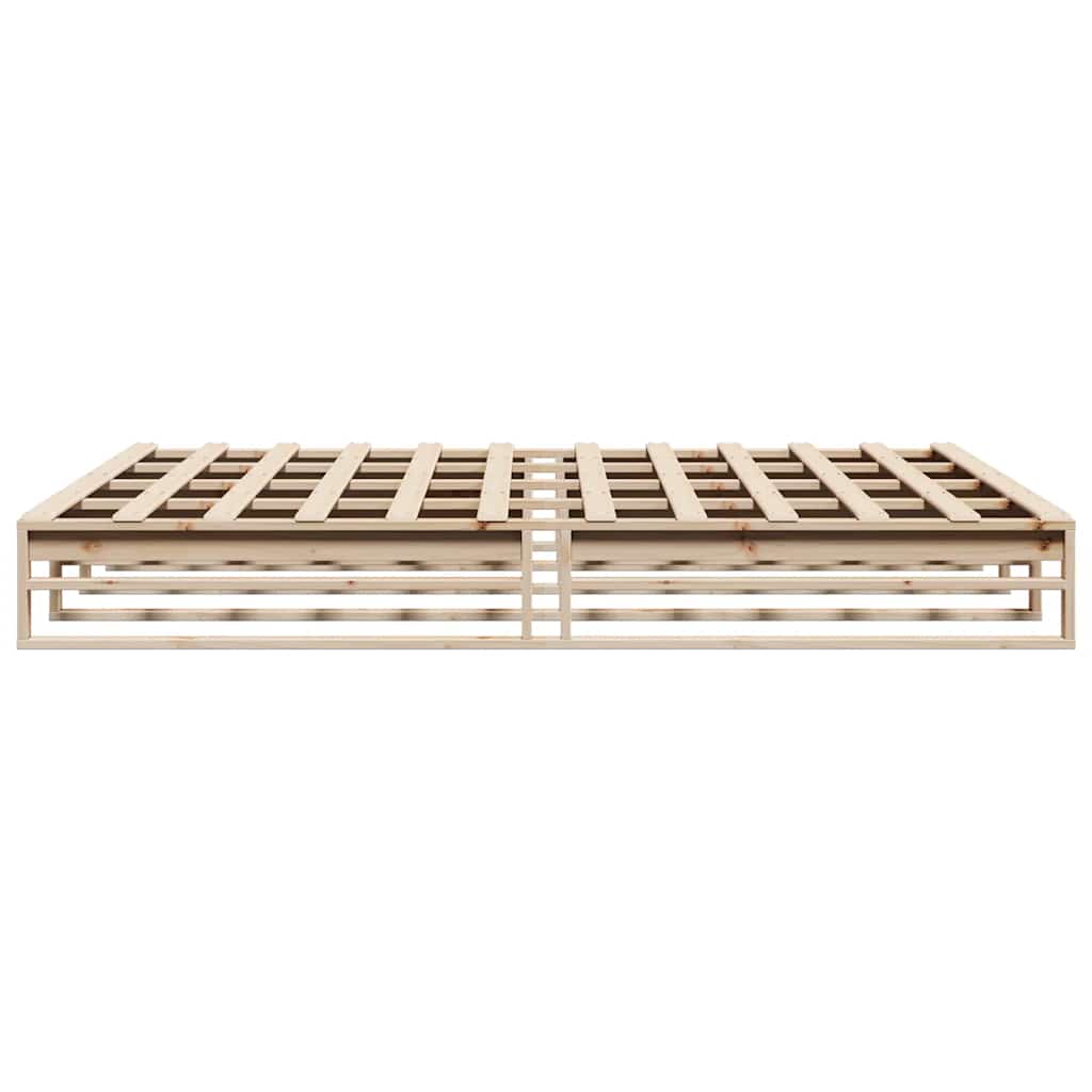 Bed Frame without Mattress 200x200 cm Solid Wood Pine
