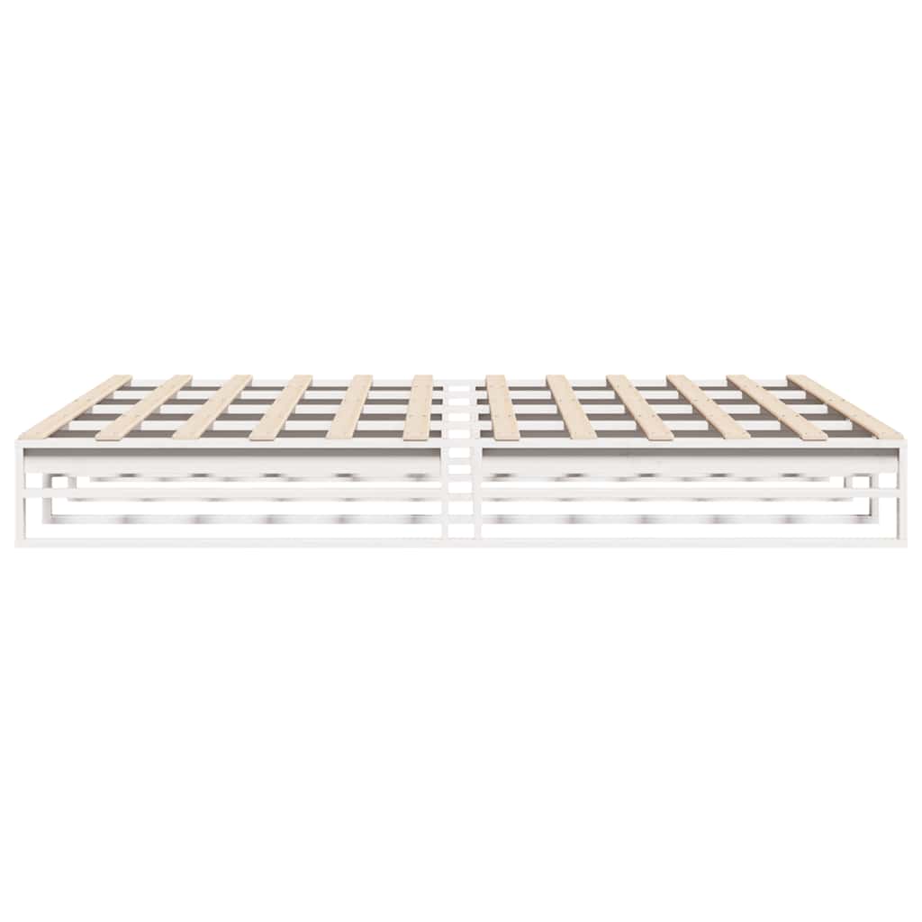 Bed Frame without Mattress White 200x200 cm Solid Wood Pine