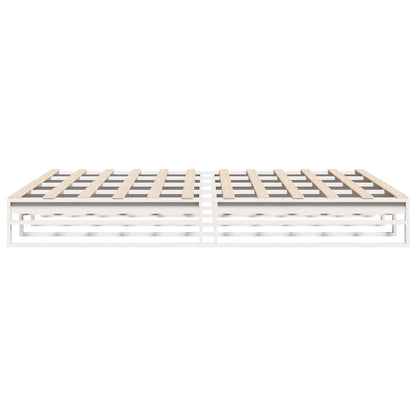 Bed Frame without Mattress White 200x200 cm Solid Wood Pine