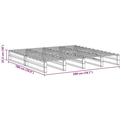 Bed Frame without Mattress White 200x200 cm Solid Wood Pine