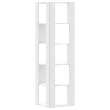 Corner Bookcase 5-Tier White 50x50x179 cm Engineered Wood