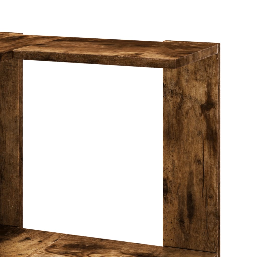 Corner Bookcase 5-Tier Smoked Oak 50x50x179 cm Engineered Wood