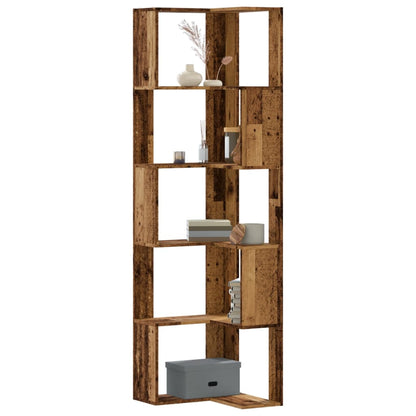 Corner Bookcase 5-Tier Old Wood 50x50x179 cm Engineered Wood
