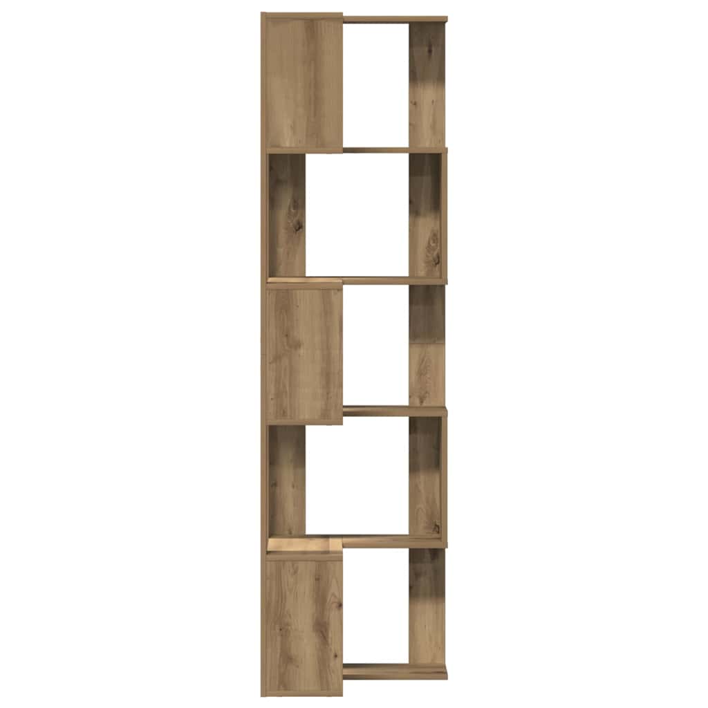 Corner Bookcase 5-Tier Artisian Oak 50x50x179cm Engineered Wood