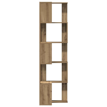 Corner Bookcase 5-Tier Artisian Oak 50x50x179cm Engineered Wood