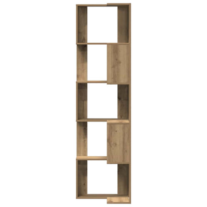 Corner Bookcase 5-Tier Artisian Oak 50x50x179 cm Engineered Wood