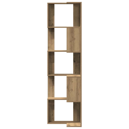Corner Bookcase 5-Tier Artisian Oak 50x50x179cm Engineered Wood