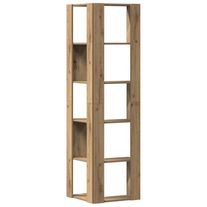 Corner Bookcase 5-Tier Artisian Oak 50x50x179cm Engineered Wood