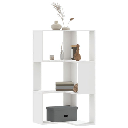 Corner Bookcase 3-Tier White 50x50x102 cm Engineered Wood