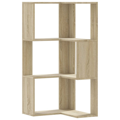 Corner Bookcase 3-Tier Sonoma Oak 50x50x102 cm Engineered Wood
