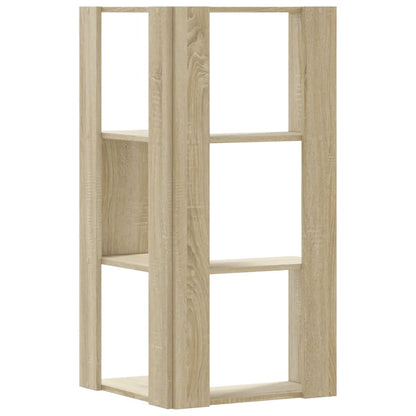Corner Bookcase 3-Tier Sonoma Oak 50x50x102 cm Engineered Wood