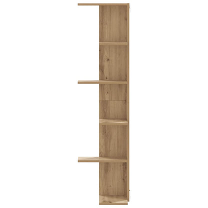 Wall Corner Shelf Artisian Oak 36.5x36.5x140 cm Engineered Wood