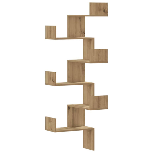 Wall Corner Shelf Artisian Oak 45x45x147 cm Engineered Wood
