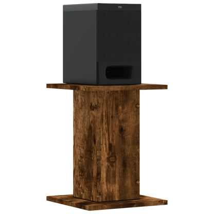 Speaker Stands 2 pcs Smoked Oak 30x30x40 cm Engineered Wood