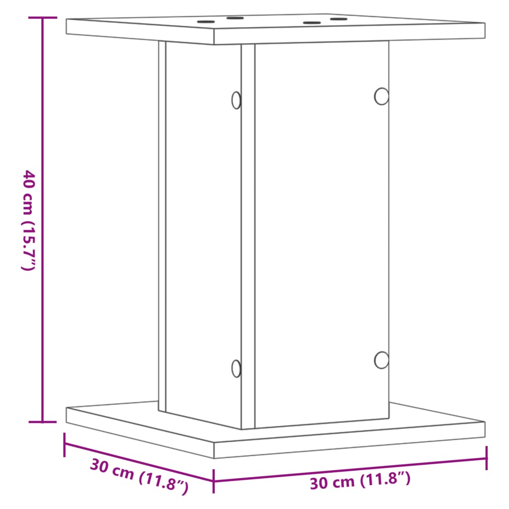 Speaker Stands 2 pcs Brown Oak 30x30x40 cm Engineered Wood