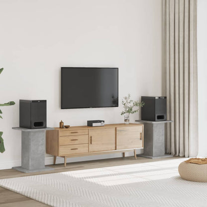 Speaker Stands 2 pcs Concrete Grey 30x30x60 cm Engineered Wood