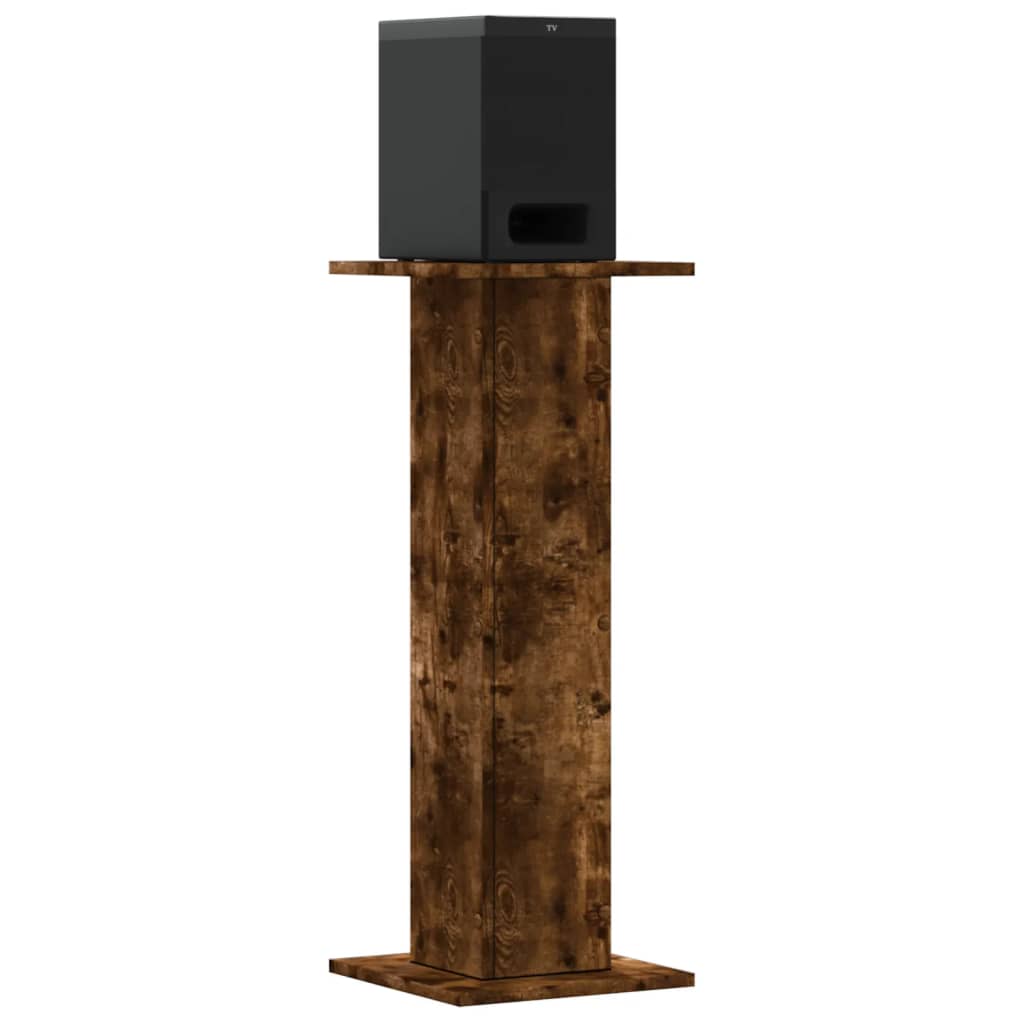 Speaker Stands 2 pcs Smoked Oak 30x30x80 cm Engineered Wood
