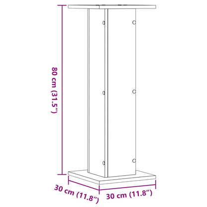 Speaker Stands 2 pcs Smoked Oak 30x30x80 cm Engineered Wood