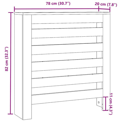 Radiator Cover Black 78 x 20 x 82 cm Engineered Wood