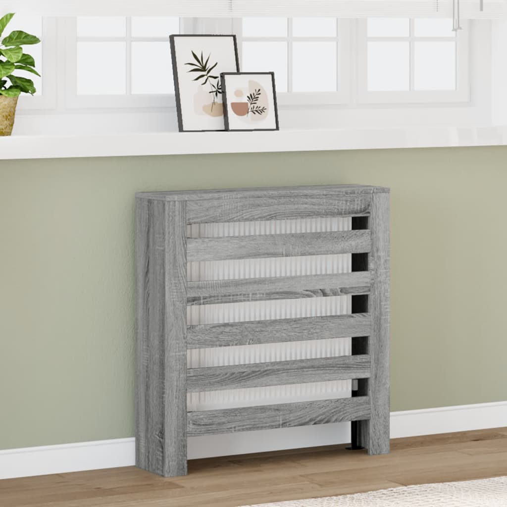 Radiator Cover Grey Sonoma 78 x 20 x 82 cm Engineered Wood
