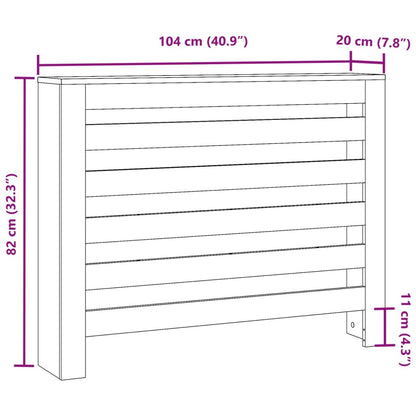 Radiator Cover White 104 x 20 x 82 cm Engineered Wood