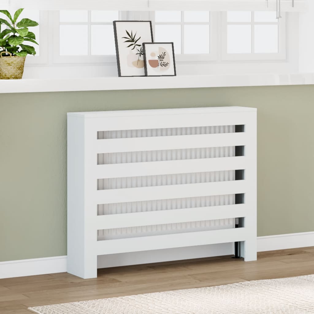 Radiator Cover White 104 x 20 x 82 cm Engineered Wood